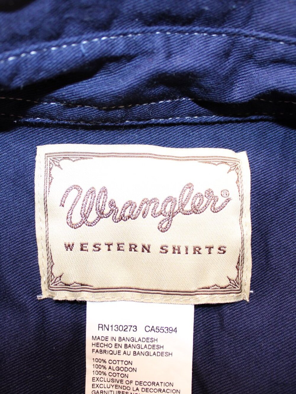 Wrangler Western Texas Flag Color Block Button Down Long Sleeve Shirt - Picture 10 of 12